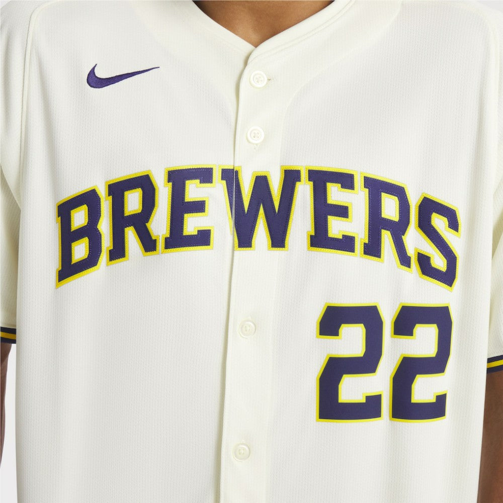 Christian Yelich Milwaukee Brewers Home Limited Player Jersey Cream