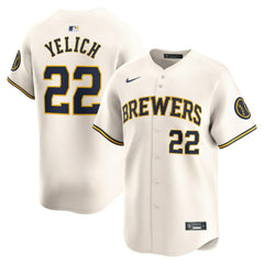 Christian Yelich Milwaukee Brewers Home Limited Player Jersey Cream
