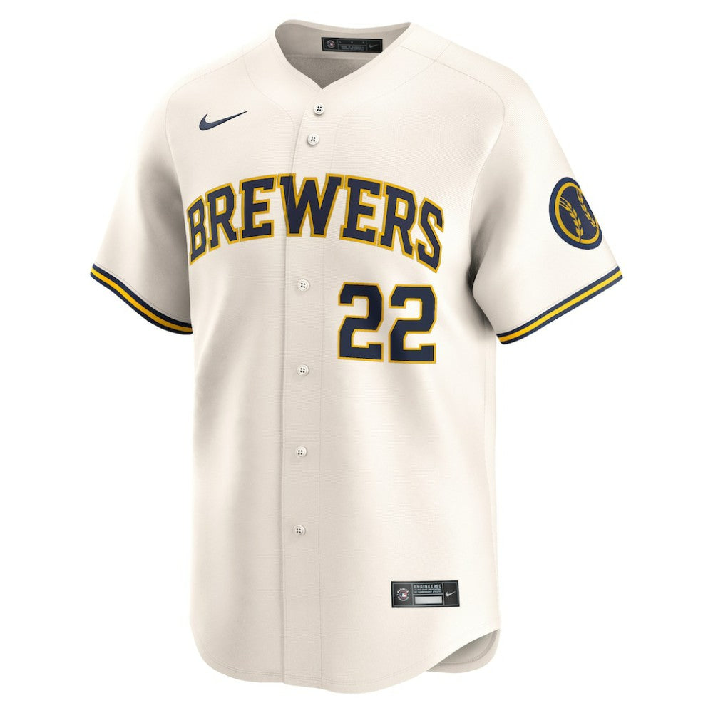 Christian Yelich Milwaukee Brewers Home Limited Player Jersey Cream