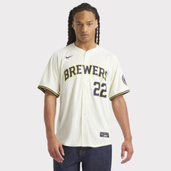 Christian Yelich Milwaukee Brewers Home Limited Player Jersey Cream