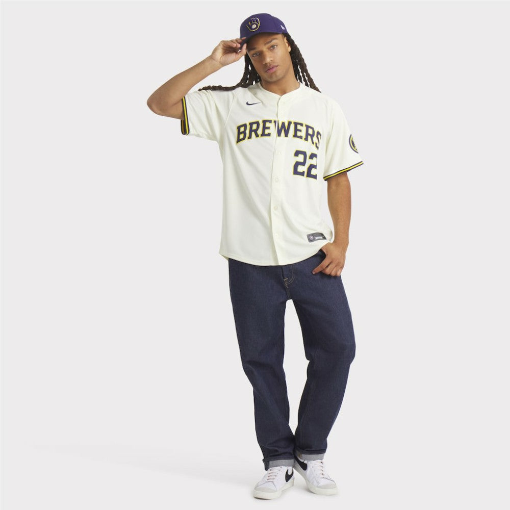 Christian Yelich Milwaukee Brewers Home Limited Player Jersey Cream