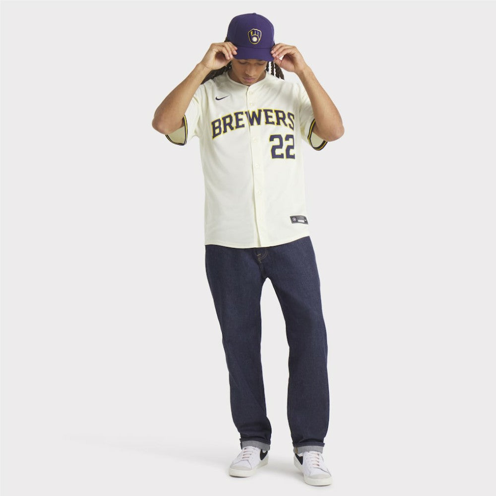 Christian Yelich Milwaukee Brewers Home Limited Player Jersey Cream