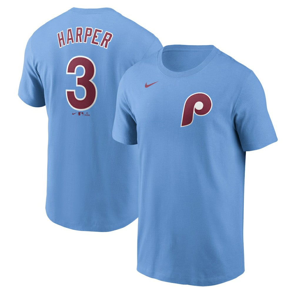 Bryce Harper Philadelphia Phillies Fuse Name & Number T-Shirt Light Blue