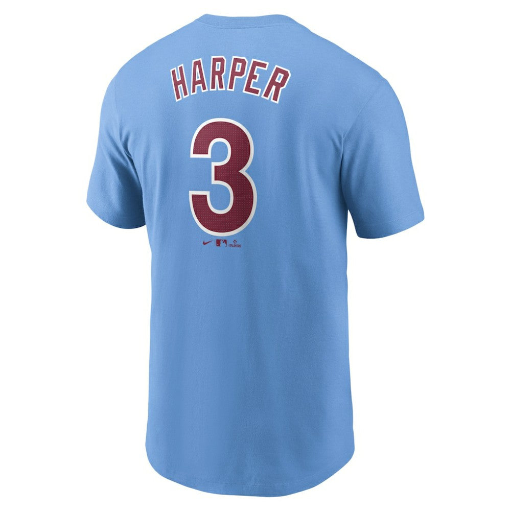 Bryce Harper Philadelphia Phillies Fuse Name & Number T-Shirt Light Blue