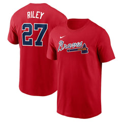 Austin Riley Atlanta Braves Fuse Name & Number T-Shirt Red