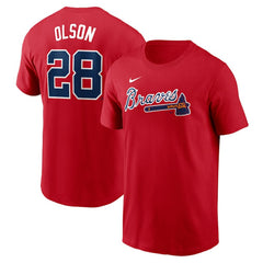 Matt Olson Atlanta Braves Fuse Name & Number T-Shirt Red