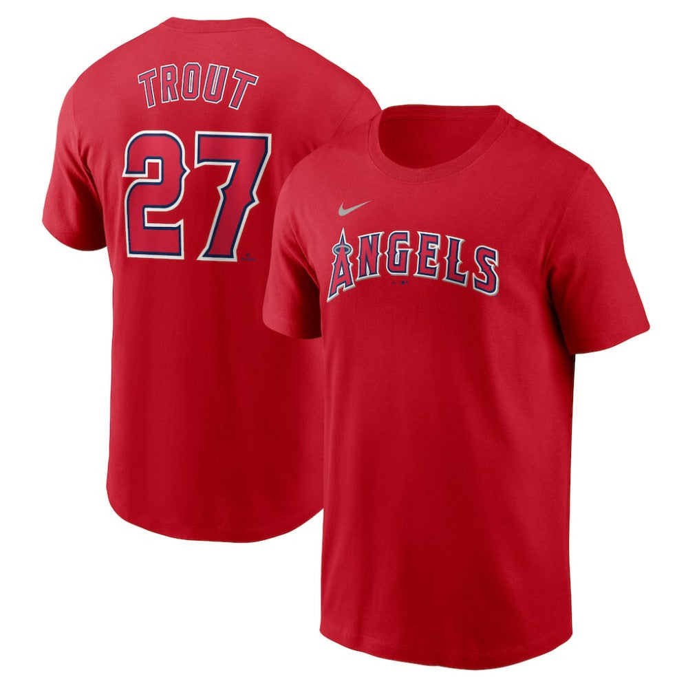 Mike Trout Los Angeles Angels Fuse Name & Number T-Shirt Red