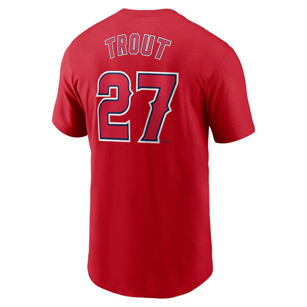 Mike Trout Los Angeles Angels Fuse Name & Number T-Shirt Red