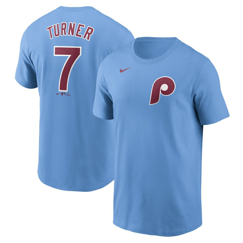 Trea Turner Philadelphia Phillies Fuse Name & Number T-Shirt Light Blue
