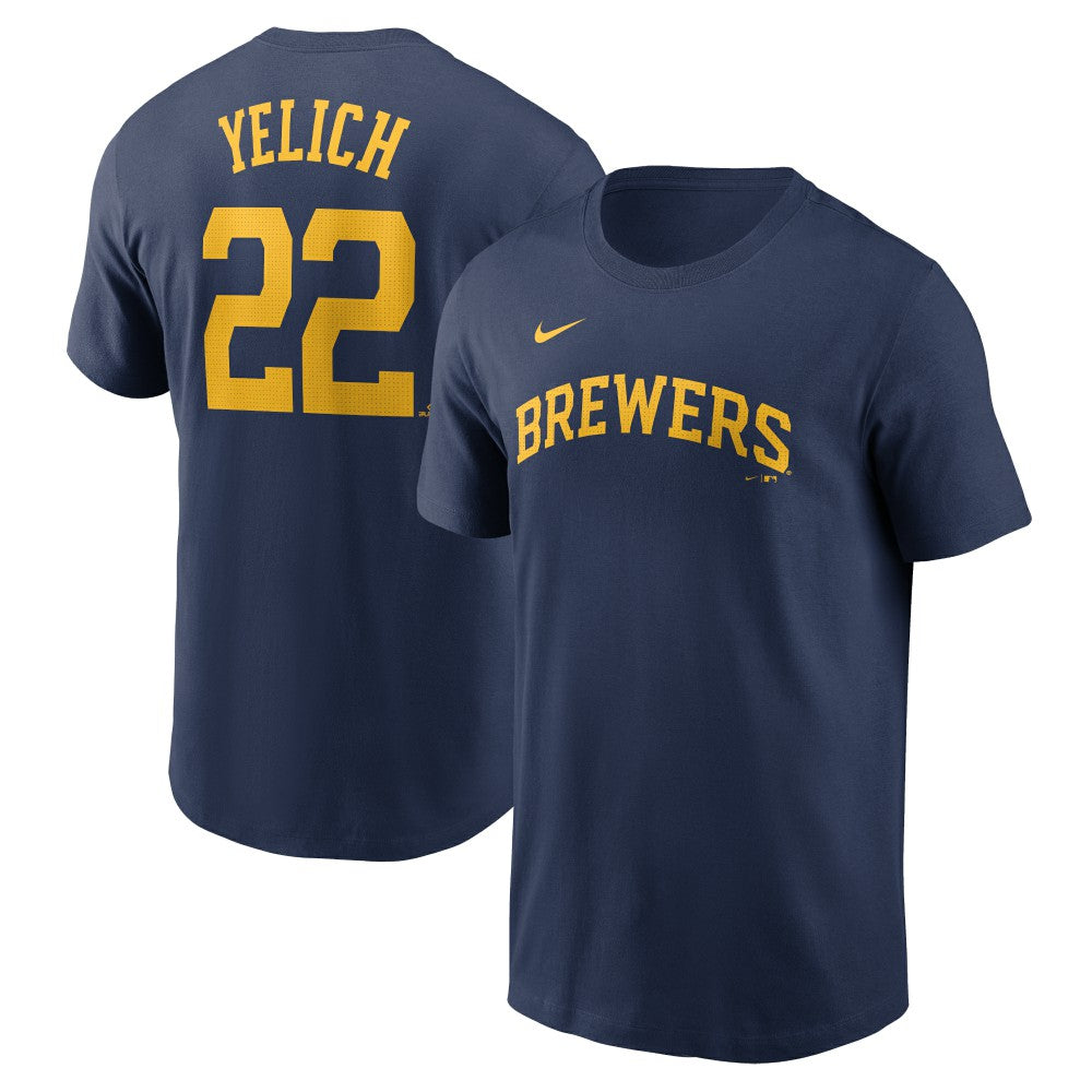 Christian Yelich Milwaukee Brewers Fuse Name & Number T-Shirt Navy