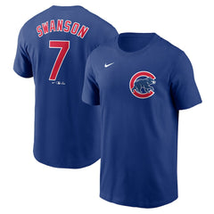 Dansby Swanson Chicago Cubs Fuse Name & Number T-Shirt Royal