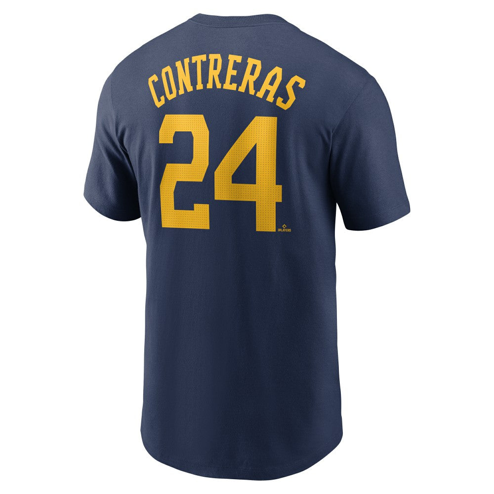 William Contreras Milwaukee Brewers Fuse Name & Number T-Shirt Navy