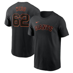 Logan Webb San Francisco Giants Fuse Name & Number T-Shirt Black