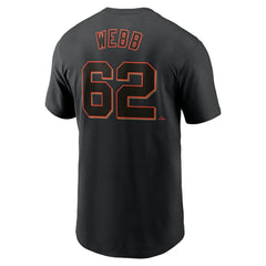 Logan Webb San Francisco Giants Fuse Name & Number T-Shirt Black