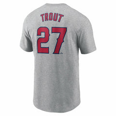 Mike Trout Los Angeles Angels Fuse Name & Number T-Shirt Gray