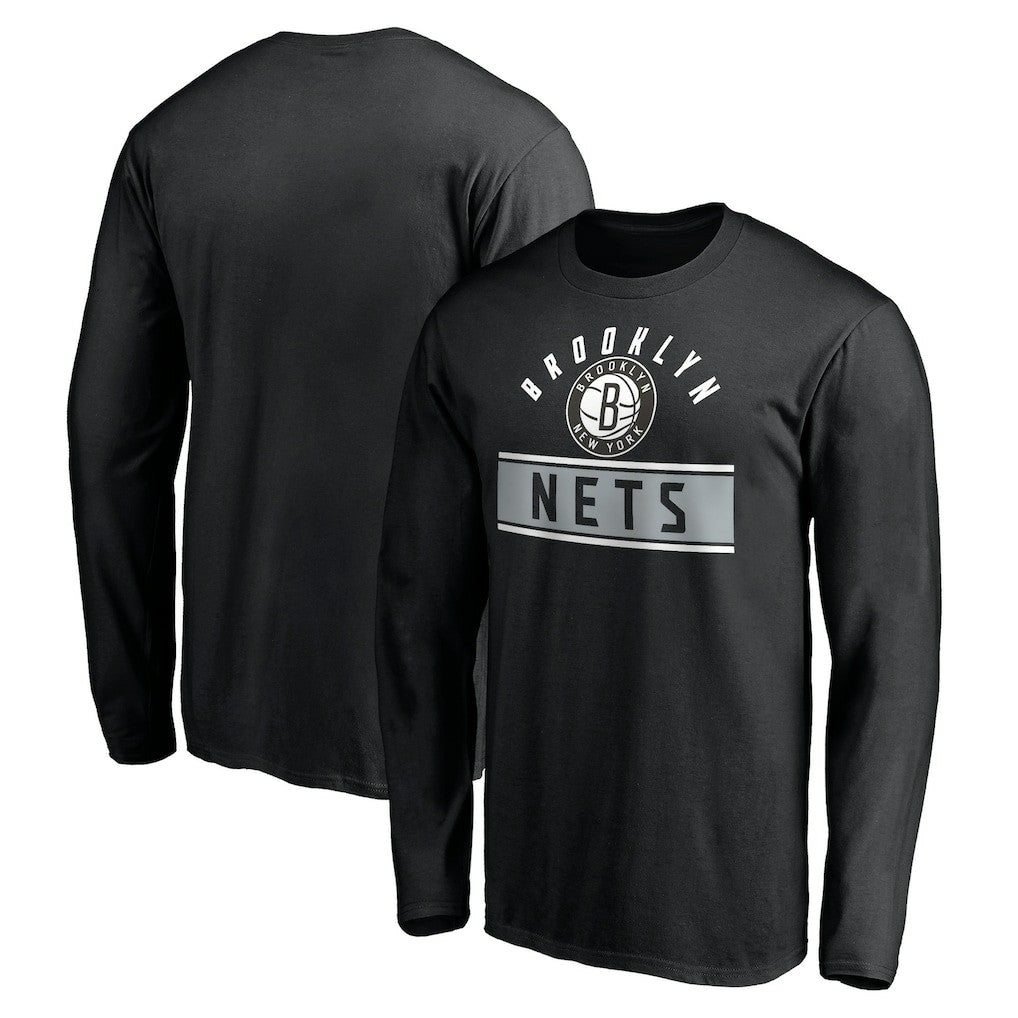 Brooklyn Nets Team Arch Knockout Long Sleeve T-Shirt - Black sale