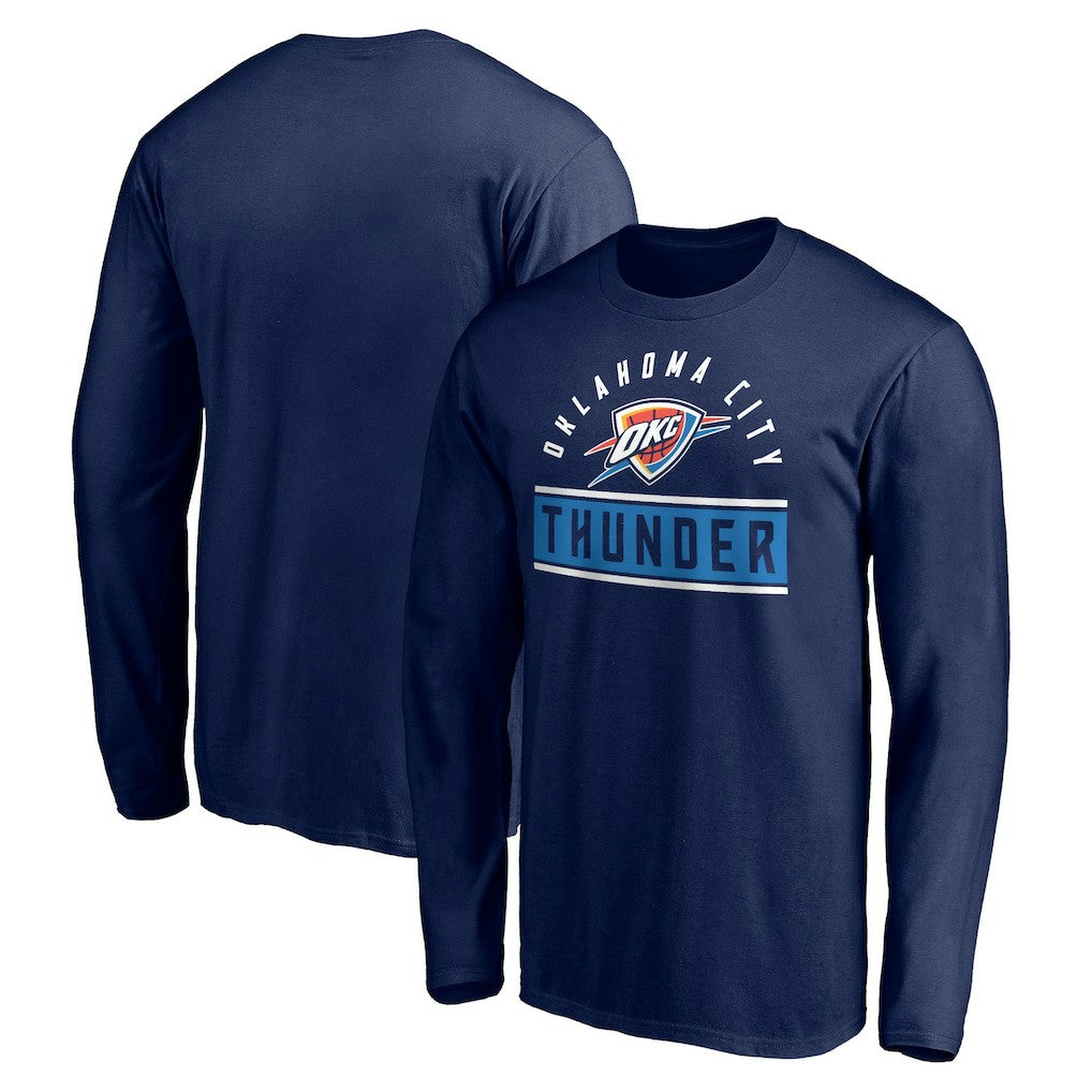 Oklahoma City Thunder Team Arch Knockout Long Sleeve T-Shirt - Navy on sale