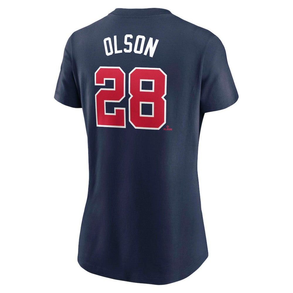 Matt Olson Atlanta Braves Women's Cooperstown Collection Fuse Name & Number T-Shirt Navy
