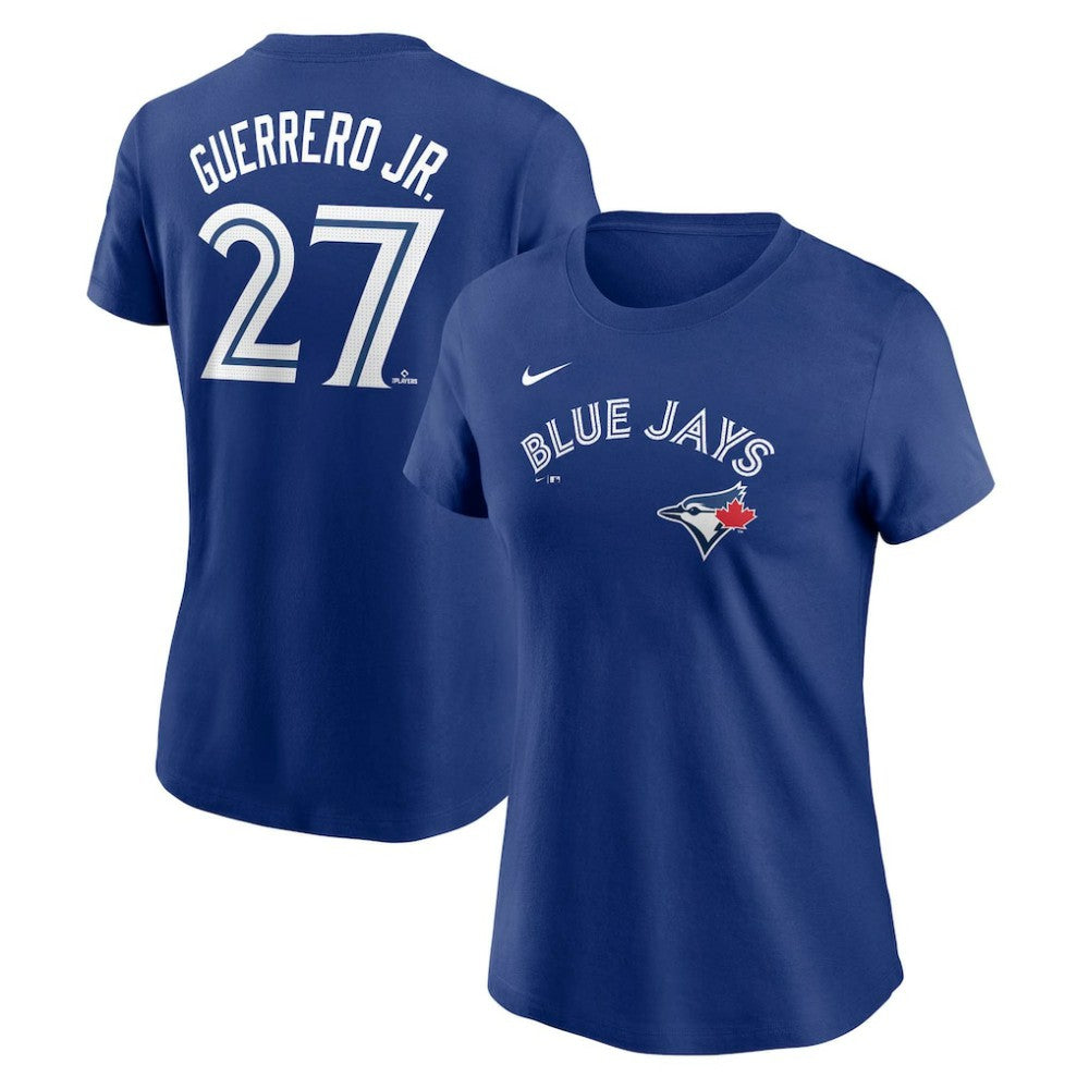Vladimir Guerrero Jr. Toronto Blue Jays Women's Cooperstown Collection Fuse Name & Number T-Shirt Royal