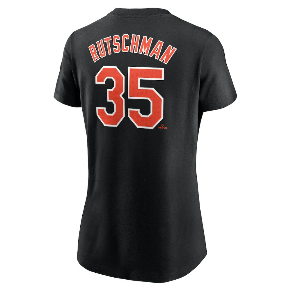 Adley Rutschman Baltimore Orioles Women's Cooperstown Collection Fuse Name & Number T-Shirt Black