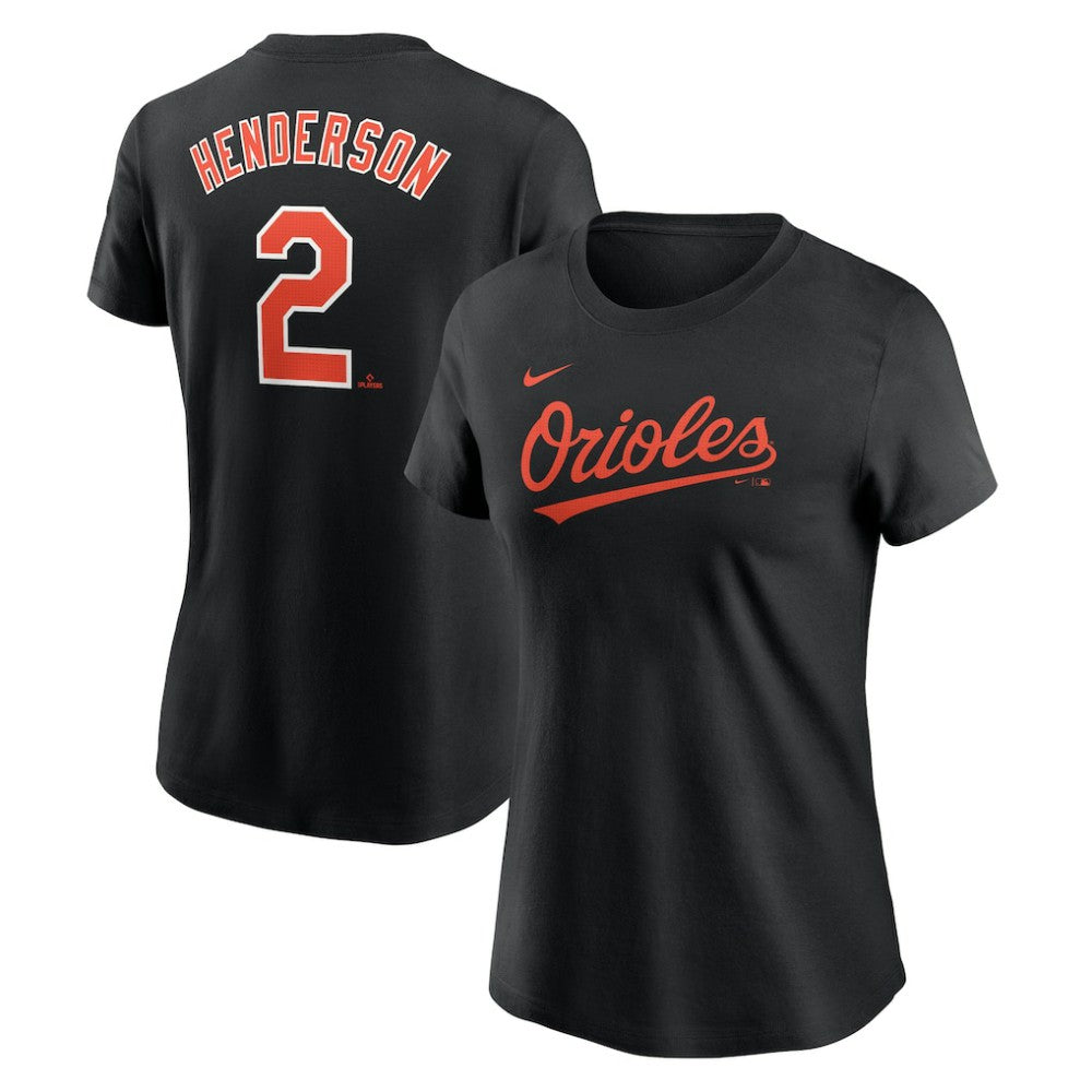 Gunnar Henderson Baltimore Orioles Women's Cooperstown Collection Fuse Name & Number T-Shirt Black