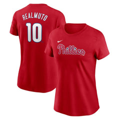 J.T. Realmuto Philadelphia Phillies Women's Cooperstown Collection Fuse Name & Number T-Shirt Red