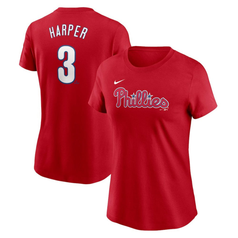 Bryce Harper Philadelphia Phillies Women's Cooperstown Collection Fuse Name & Number T-Shirt Red