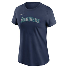 Julio Rodriguez Seattle Mariners Women's Cooperstown Collection Fuse Name & Number T-Shirt Navy