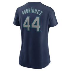 Julio Rodriguez Seattle Mariners Women's Cooperstown Collection Fuse Name & Number T-Shirt Navy