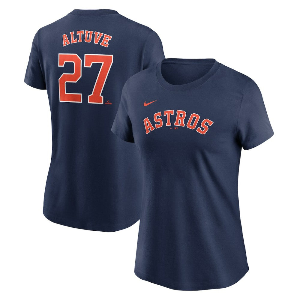Jose Altuve Houston Astros Women's Cooperstown Collection Fuse Name & Number T-Shirt Navy
