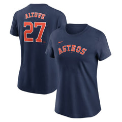 Jose Altuve Houston Astros Women's Cooperstown Collection Fuse Name & Number T-Shirt Navy