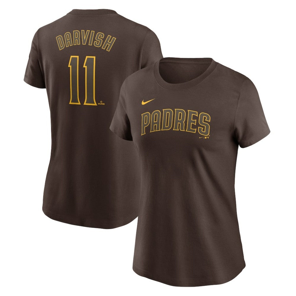 Yu Darvish San Diego Padres Women's Cooperstown Collection Fuse Name & Number T-Shirt Brown