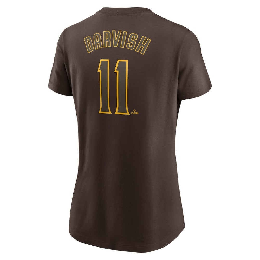 Yu Darvish San Diego Padres Women's Cooperstown Collection Fuse Name & Number T-Shirt Brown