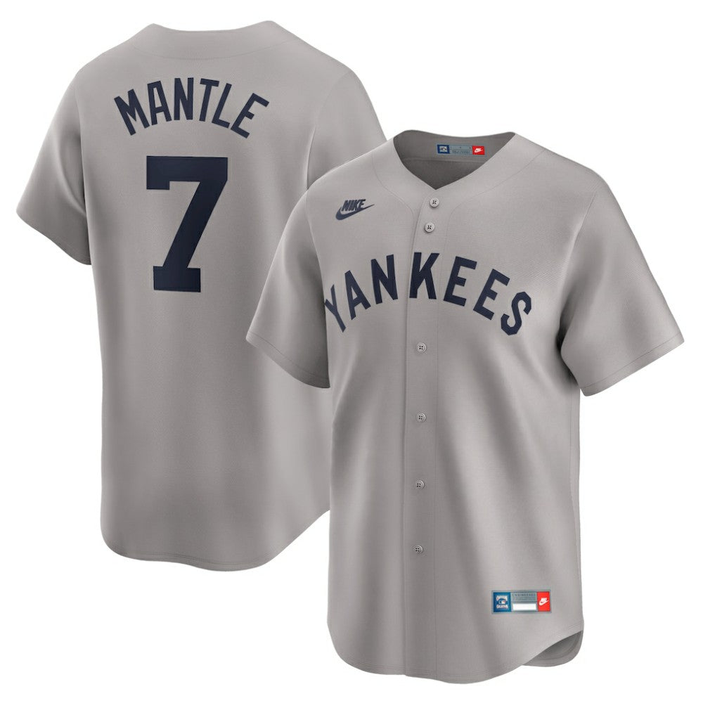 Mickey Mantle New York Yankees Throwback Cooperstown Collection Limited Jersey Gray