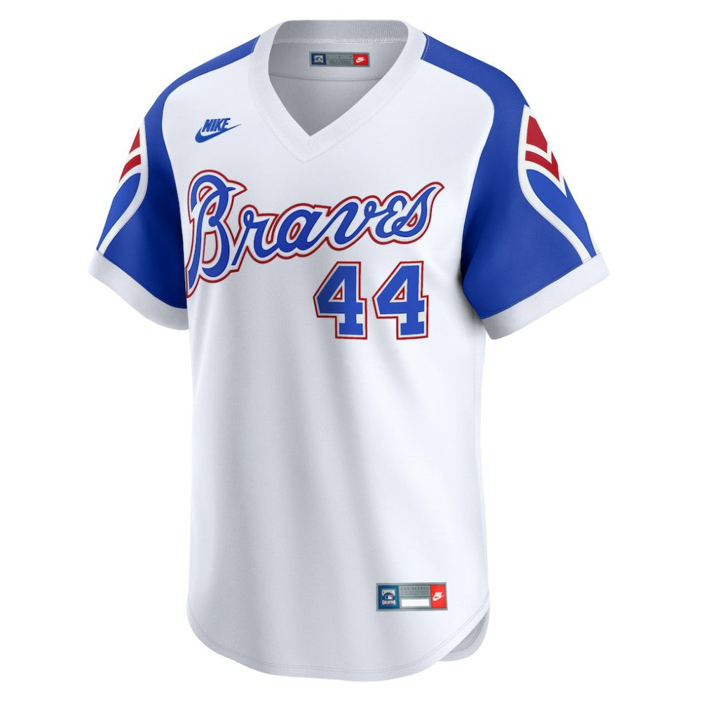Hank Aaron Atlanta Braves Throwback Cooperstown Limited Jersey White