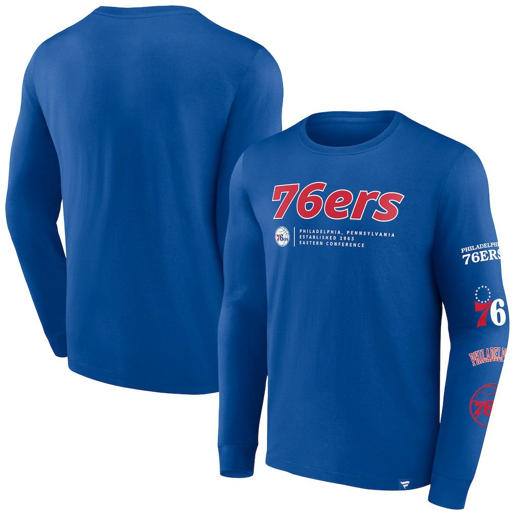 Philadelphia 76ers Baseline Long Sleeve T-Shirt - Royal outlet