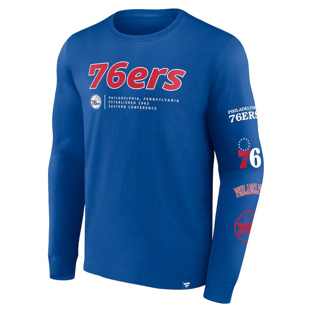Philadelphia 76ers Baseline Long Sleeve T-Shirt - Royal outlet