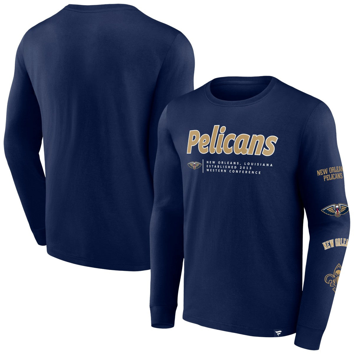 New Orleans Pelicans Baseline Long Sleeve T-Shirt - Navy shop