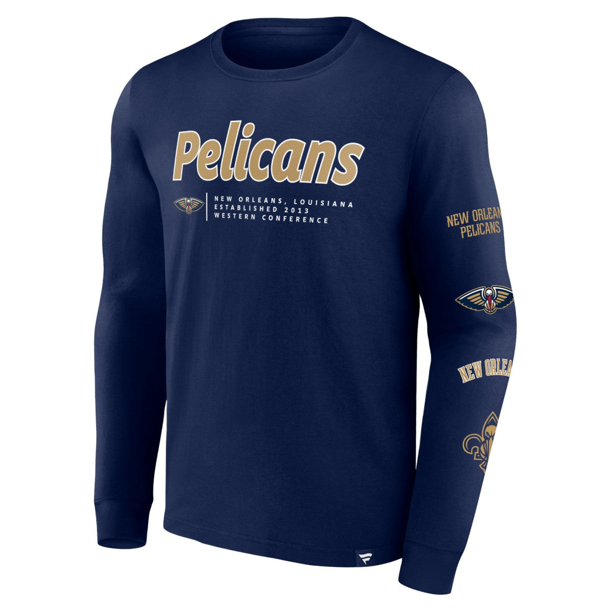 New Orleans Pelicans Baseline Long Sleeve T-Shirt - Navy shop