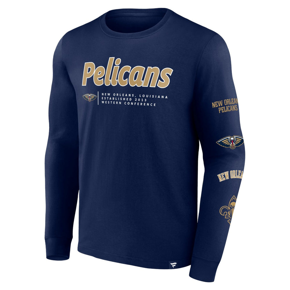 New Orleans Pelicans Baseline Long Sleeve T-Shirt - Navy shop