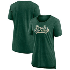 Milwaukee Bucks Women's League Leader Tri-Blend T-Shirt - Hunter Green online