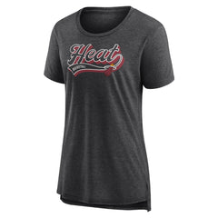 Miami Heat Women's League Leader Tri-Blend T-Shirt - Heather Charcoal outlet