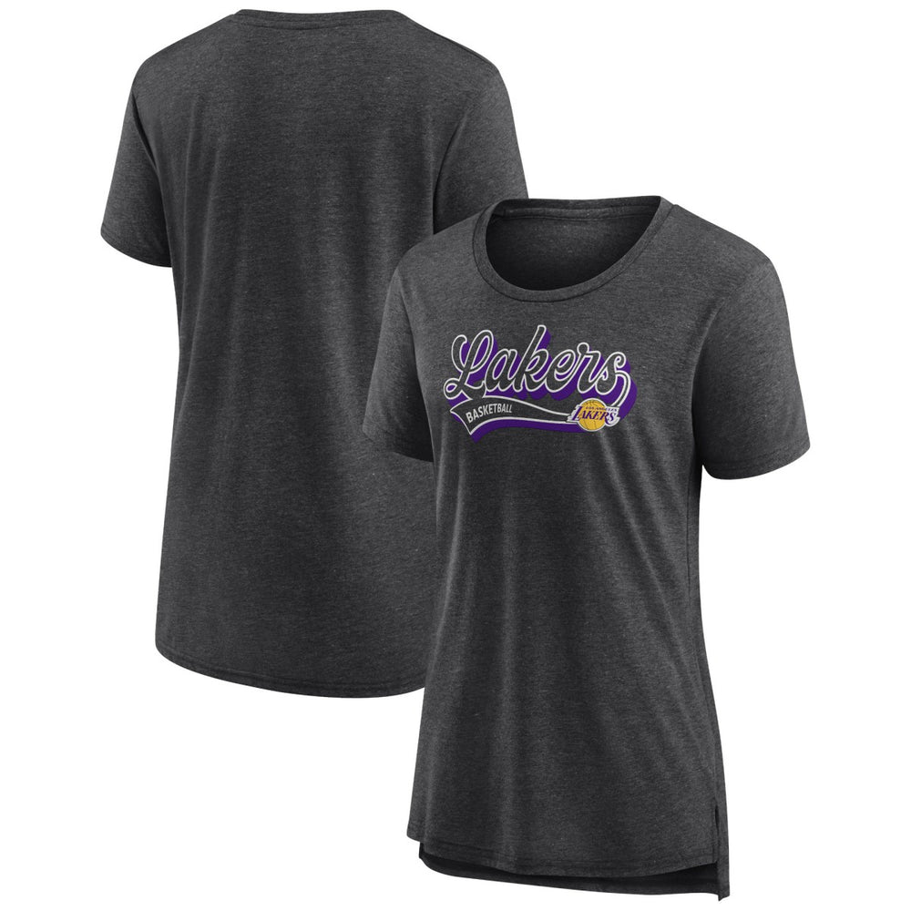 Los Angeles Lakers Women's League Leader Tri-Blend T-Shirt - Heather Charcoal shop