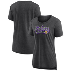 Los Angeles Lakers Women's League Leader Tri-Blend T-Shirt - Heather Charcoal shop