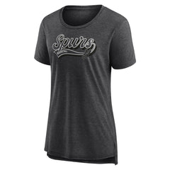 San Antonio Spurs Women's League Leader Tri-Blend T-Shirt - Heather Charcoal cheap