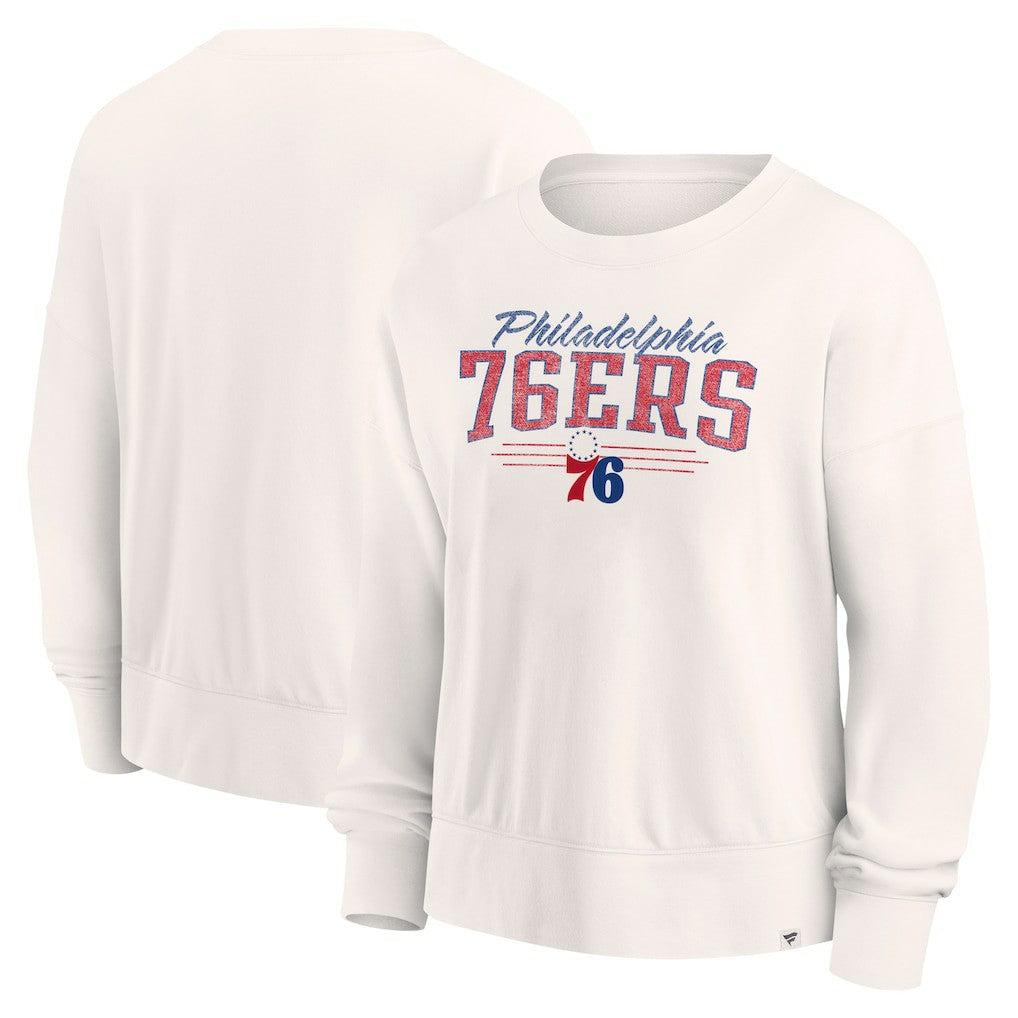 Philadelphia 76ers Women's Close the Game Pullover Sweatshirt - Cream on sale
