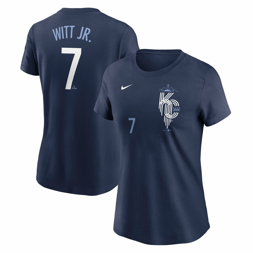 Bobby Witt Jr. Kansas City Royals Women's City Connect Fuse Name & Number T-Shirt Navy