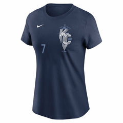 Bobby Witt Jr. Kansas City Royals Women's City Connect Fuse Name & Number T-Shirt Navy