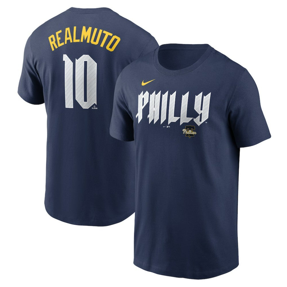 J.T. Realmuto Philadelphia Phillies 2024 City Connect Fuse Player Name & Number T-Shirt Navy