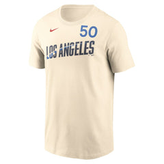 Mookie Betts Los Angeles Dodgers 2024 City Connect Fuse Name & Number T-Shirt Cream